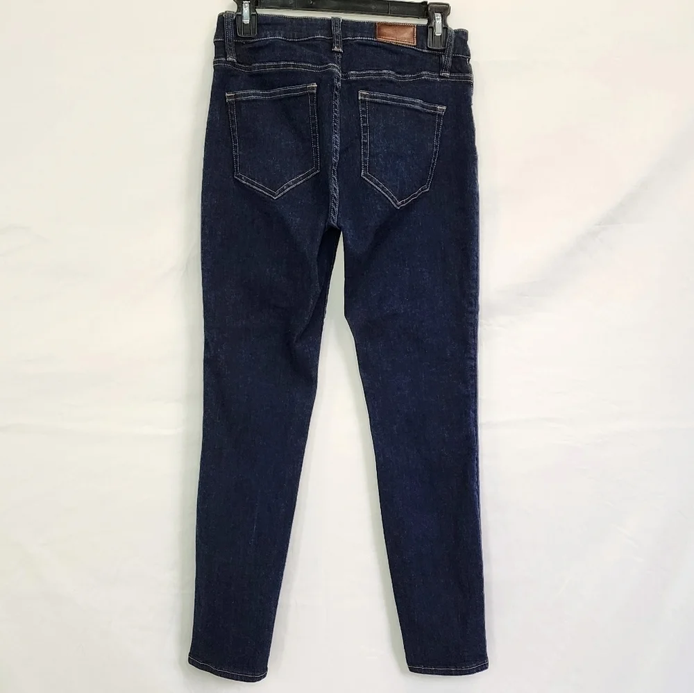 Lands' End Mid-Rise Curvy Skinny Dark Wash Jeans